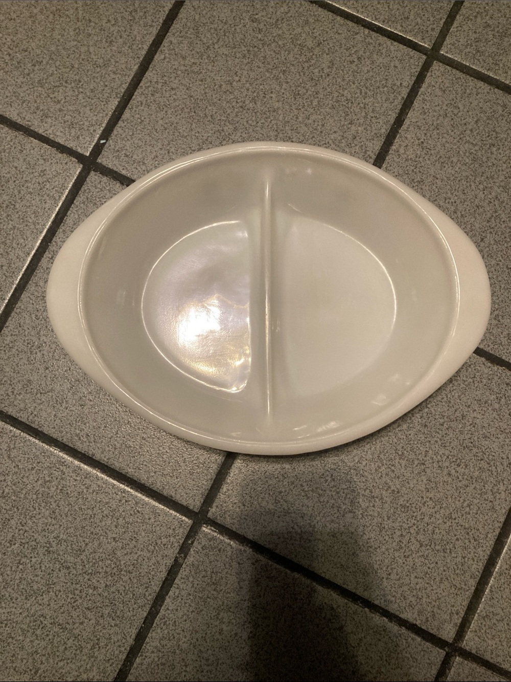 Divided Ceramic Serving Dish in White - Home Dining